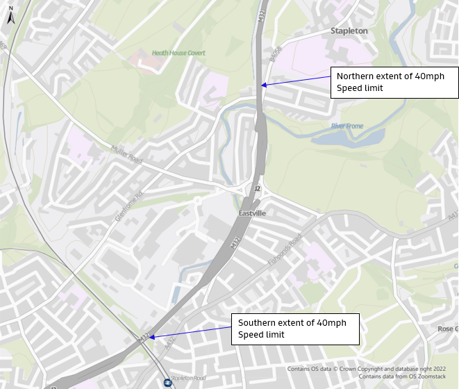 3.2	Map of affected stretch of the M32 motorway