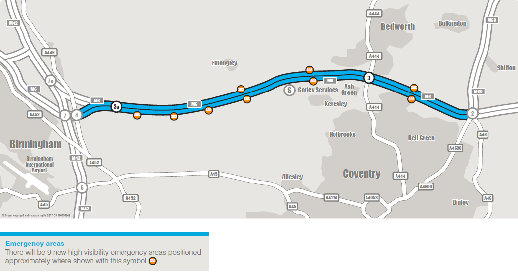 M6 Services Southbound Map M6 Route Map LLLPM